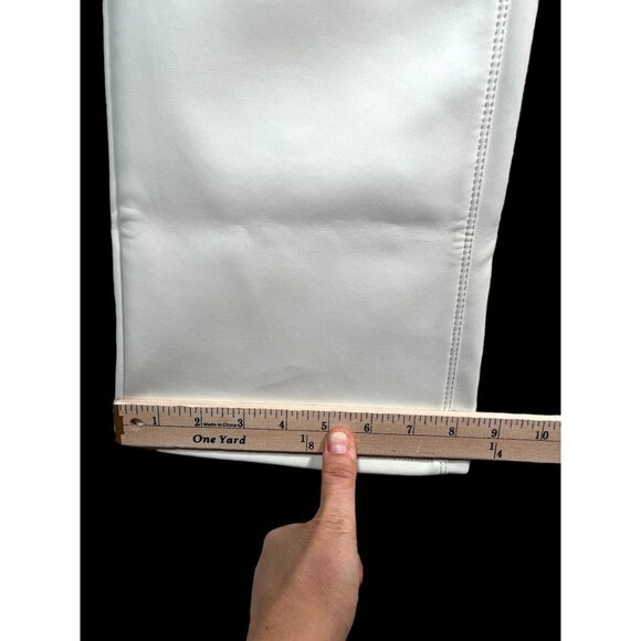 Good American Better Than Leather‎ Crop Mini Flare Pants Cream sz 28 - Picture 9 of 10